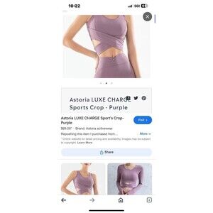 Astoria Crop Top Tank NWT Medium